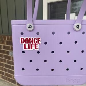 Dance Life Red and White Bogg Bag Charm, Bogg Bag Button, Bogg Bag Accessory